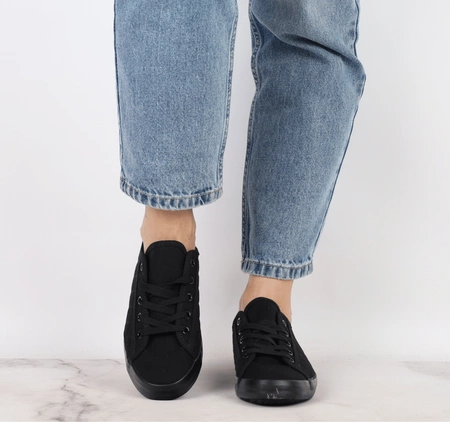 Całe czarne trampki szkolne tenisówki American Club