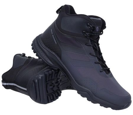 Szare wytrzymałe buty zimowe męskie z membraną McBraun