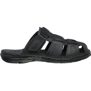 Skórzane klapki męskie komfortowe na rzep American Club