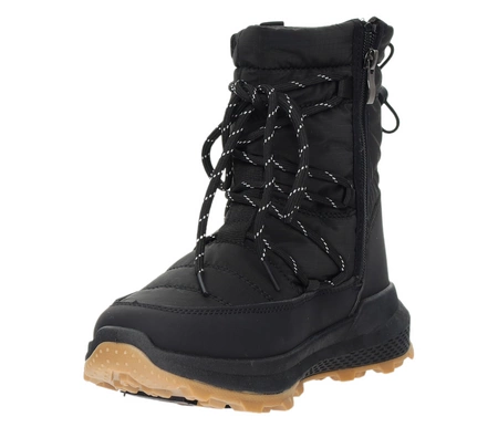 Czarne modne śniegowce damskie sportowe botki ciepłe na zimę Jezzi