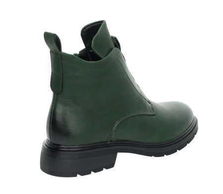 Zielone botki damskie ocieplane na zamek Jezzi