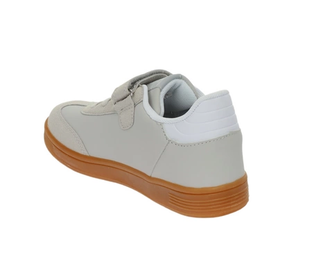 Beżowe adidasy dziecięce na rzep i grubej kauczukowej podeszwie American Club