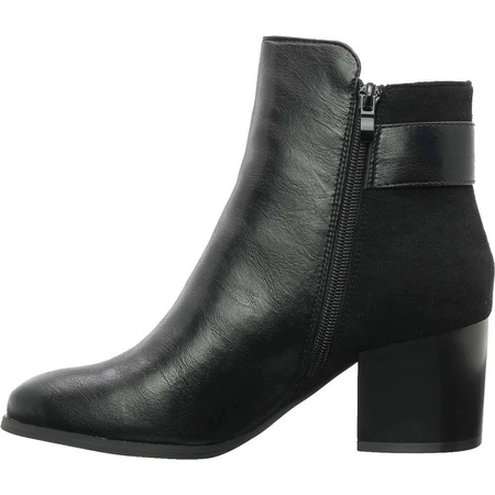 Czarne botki damskie na obcasie klasyczne Jezzi