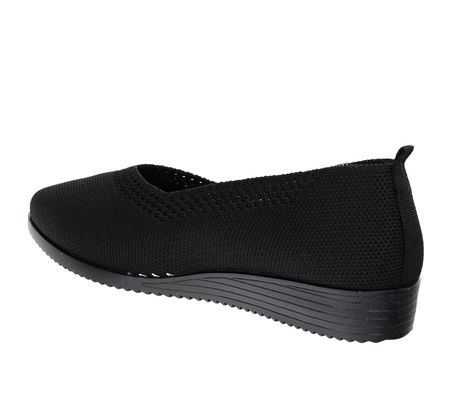 Komfortowe czółenka płaskie czarne oddychające UNISOFT