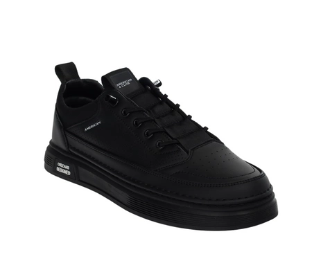 Czarne adidasy męskie z profilowaną miękką wkładką American Club