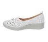 Srebrne czółenka damskie wsuwane buty wiosenne ażurowe Jezzi Comfort