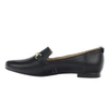 Czarne półbuty damskie wsuwane skórzane z klamerką RYŁKO
