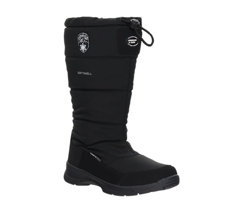 Czarne wysokie śniegowce damskie na zamek ze ściągaczem American Club