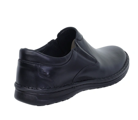 Męskie półbuty czarne skórzane wsuwane Activ