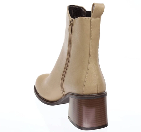 Piękne botki ocieplane w kolorze brązowo-beżowym Jezzi