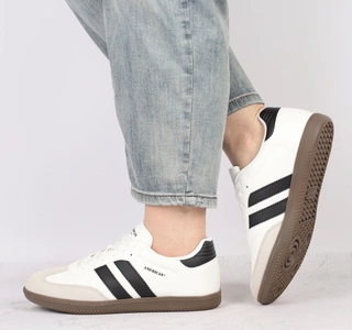 Trampki białe modne Hit sezonu tenisówki na kauczukowej podeszwie SAMBA American Club