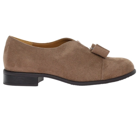 Brązowe komfortowe półbuty płaskie wsuwane Jezzi