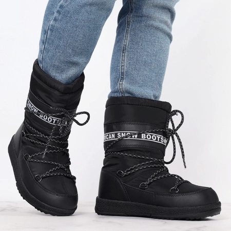 Czarne śniegowce damskie Emu SNOW BOOTS American Club