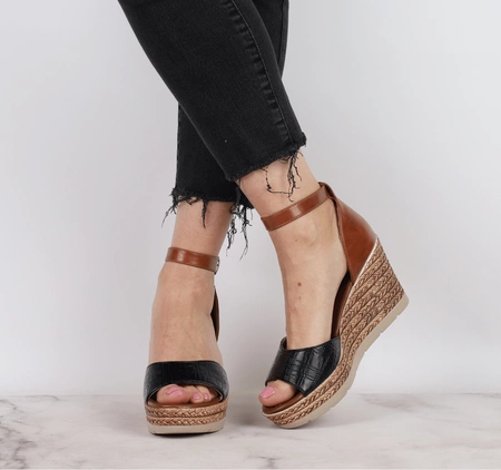 Sandały damskie na koturnie Boho Jezzi