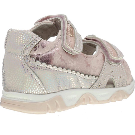 Sandałki dziecięce na rzepy pudrowy róż Miss E