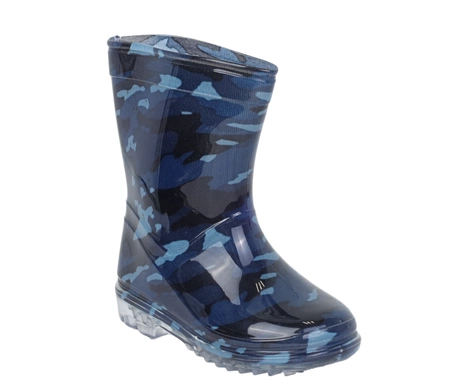 Niebieskie kalosze dziecięce dla chłopca gumowce wysokie