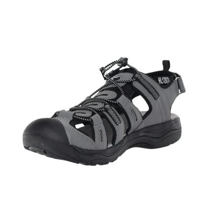 Szare sandały męskie trekkingowe z gumowym noskiem American Club