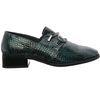 Półbuty oksfordy damskie wężowa skóra ciemnozielone Jezzi