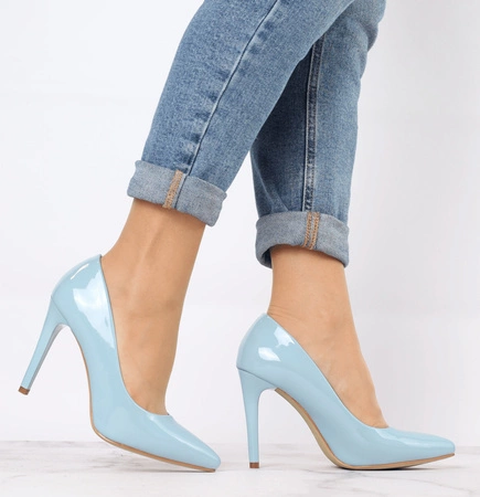 Błękitne szpilki lakierowane Sergio Leone