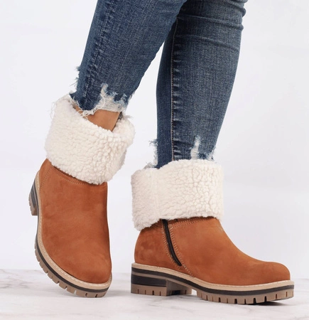 Śniegowce damskie skórzane Emu wełniane Polskie Gino Fabiani