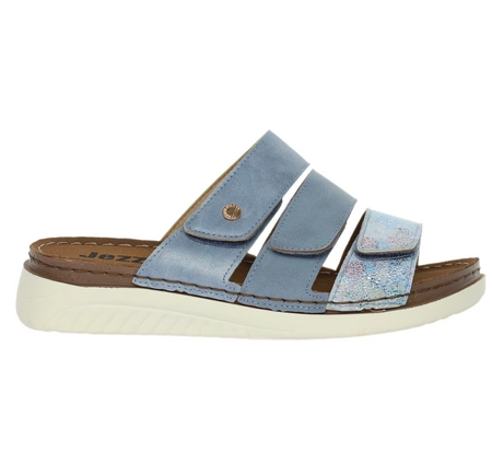 Eleganckie i zdrowotne klapki damskie płaskie na rzepy Jezzi