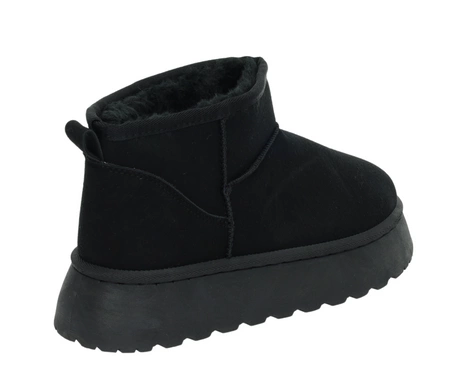 Czarne klasyczne emu zamszowe na platformie botki