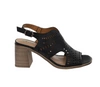Czarne sandały damskie eleganckie na drewnianym kolckuJezzi