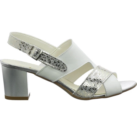 Sandały skórzane na słupku Polskie Gino Fabiani