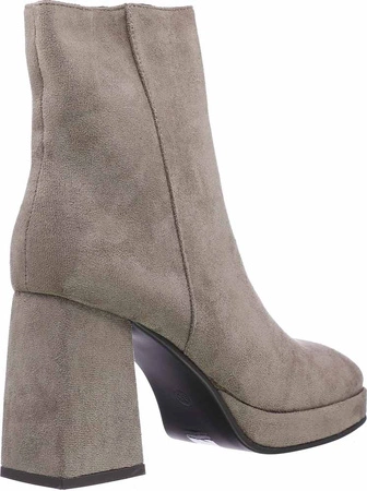 Zamszowe botki na obcasie i platformie ocieplane Jezzi