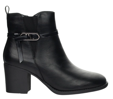 Eleganckie i wygodne botki damskie ocieplane na zamek na obcasie Jezzi