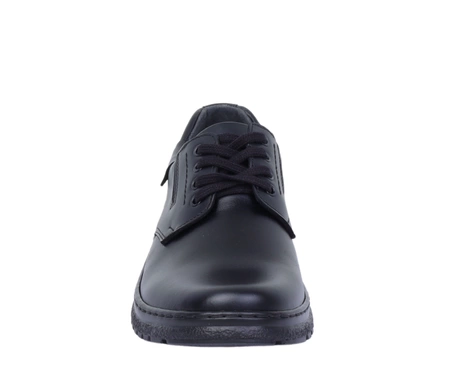 Męskie półbuty czarne skórzane garniturowe Activ