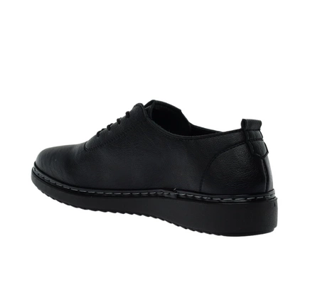 Komfortowe półbuty damskie czarne eleganckie płaskie Unisoft