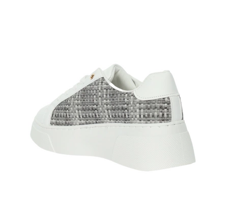 Modne sneakersy damskie sznurowane na białej platformie Mc Braun