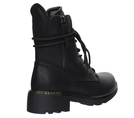 Czarne martensy zimowe damskie sznurowane i na zamek Jezzi