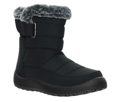 Czarne ciepłe i eleganckie śniegowce damskie buty termiczne wodoodporne Jezzi