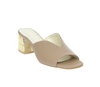 Eleganckie klapki damskie na złotym obcasie ślubne AZALI
