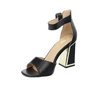Czarne eleganckie sandały damskie na wysokim obcasie z zakrytą piętą Jezzi