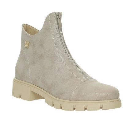 Sportowo- eleganckie botki zimowe damskie buty na traperowej podeszwie Jezzi