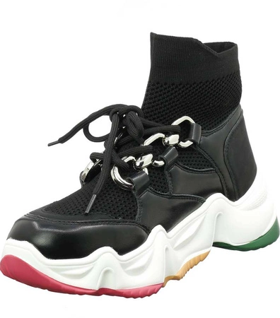 Kolorowe sneakersy ze skarpetą botki sportowe damskie