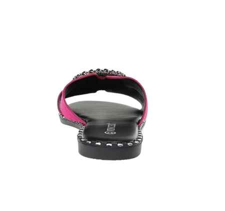 Fuksjowe eleganckie klapki damskie płaskie VINCEZA