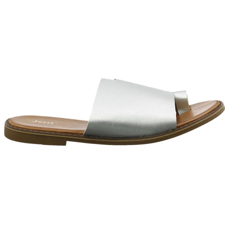 Srebrne japonki ekoskóra Jezzi