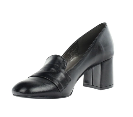 Czarne eleganckie czółenka na wygodnym niskim obcasie Eliza od Azali