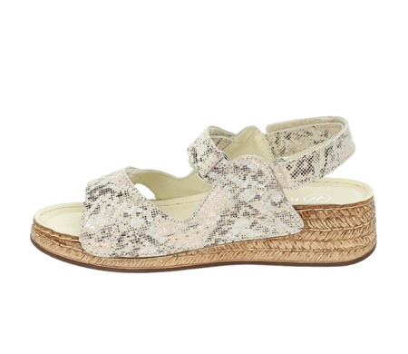 Eleganckie ortopedyczne sandały damskie skórzane na rzepy HELIOS