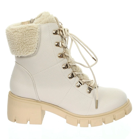 Traperki ocieplane z futerkiem na klocku Jezzi