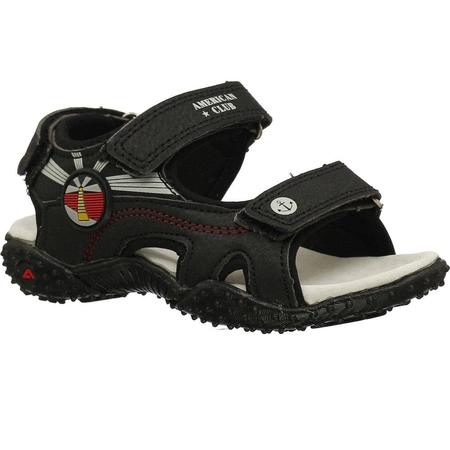 Sandały chłopięce na rzepy ze skórzaną wkładką American Club