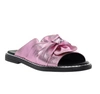Jasno różowe klapki damskie płaskie z kokardą Jezzi