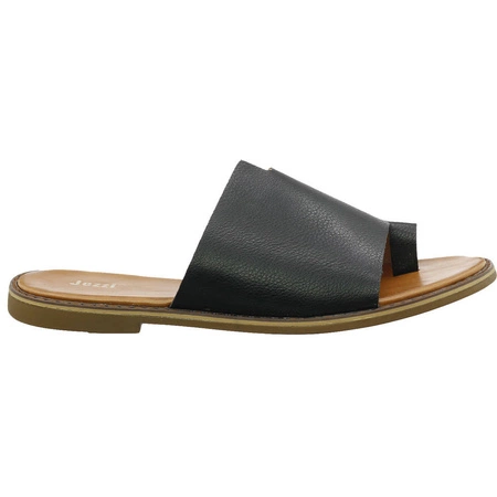 Czarne klapki japonki damskie eleganckie na co dzień Jezzi