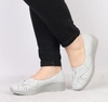 Srebrne czółenka damskie wsuwane buty wiosenne ażurowe Jezzi Comfort
