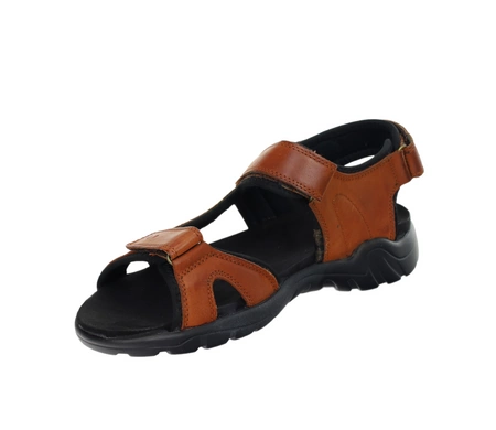 Sandały męskie skórzane na rzepy sportowe American Club