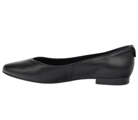 Czarne czółenka płaskie ze skóry naturalnej RYŁKO